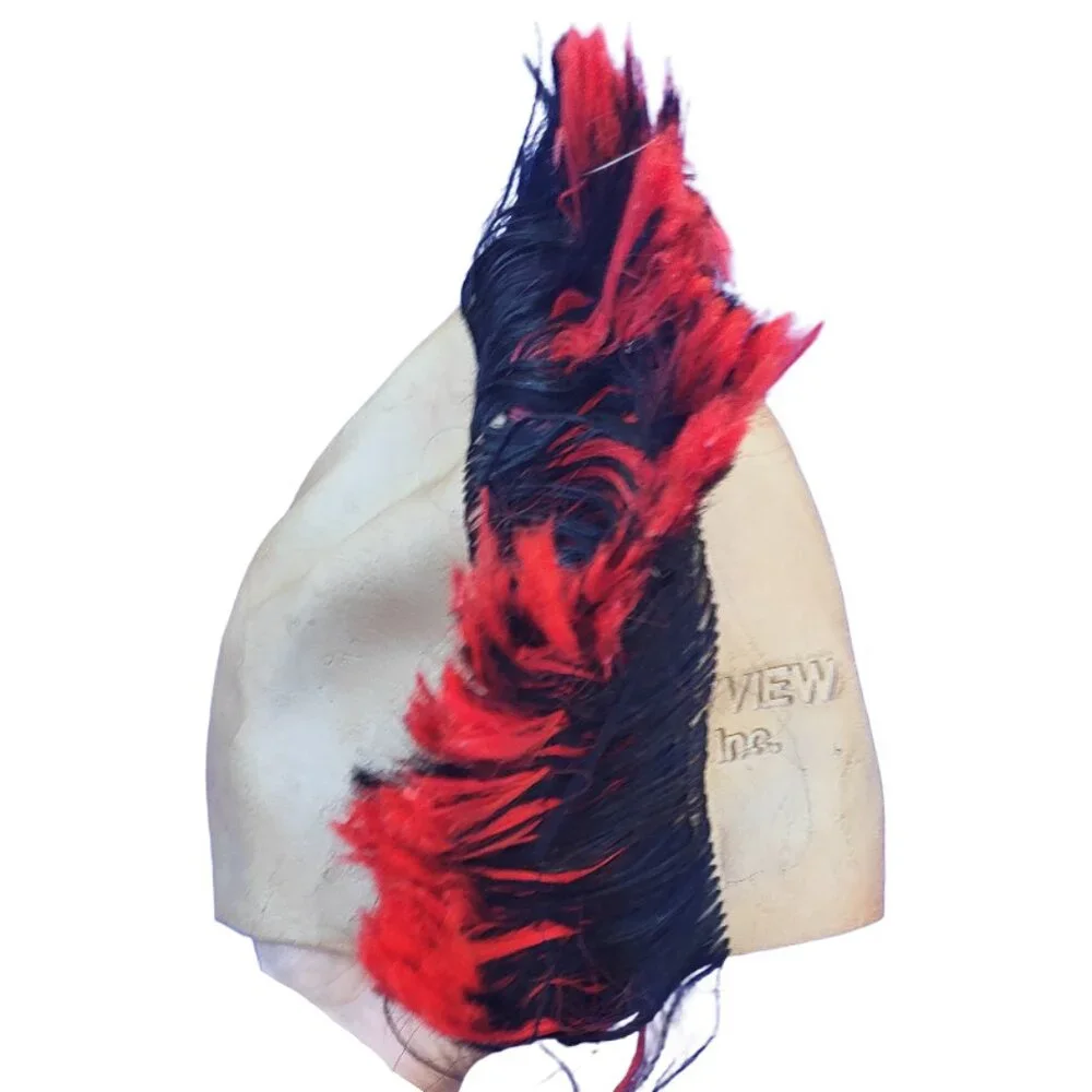 Vintage Latex Full-Face Halloween Mask: Zombie/Undead Punk Rock Mohawk Piercings